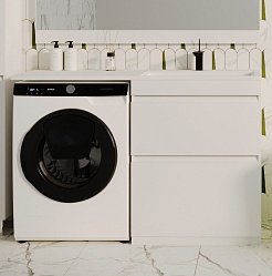 Style Line Мебель для ванной Даллас 130 R Люкс Plus белая – фотография-6